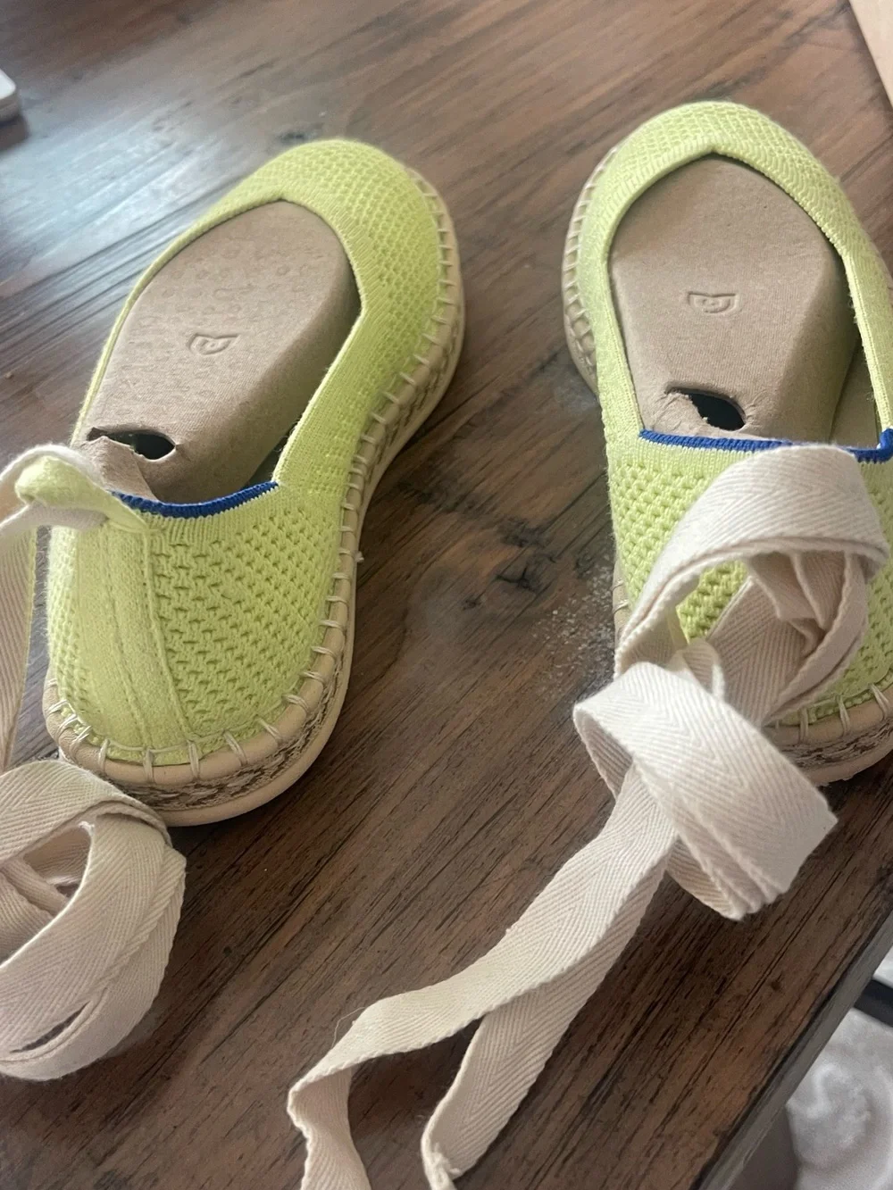 Rothy's Neon Lime Knit Espadrille Flats